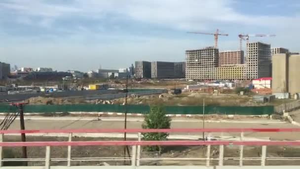 View Residential Quarters Construction Territory Former Zil Plant Moscow Window — Stock Video