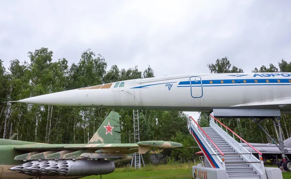 Julio 2018 Región Moscú Rusia Avión Pasajeros Supersónico Soviético Tupolev — Foto de Stock