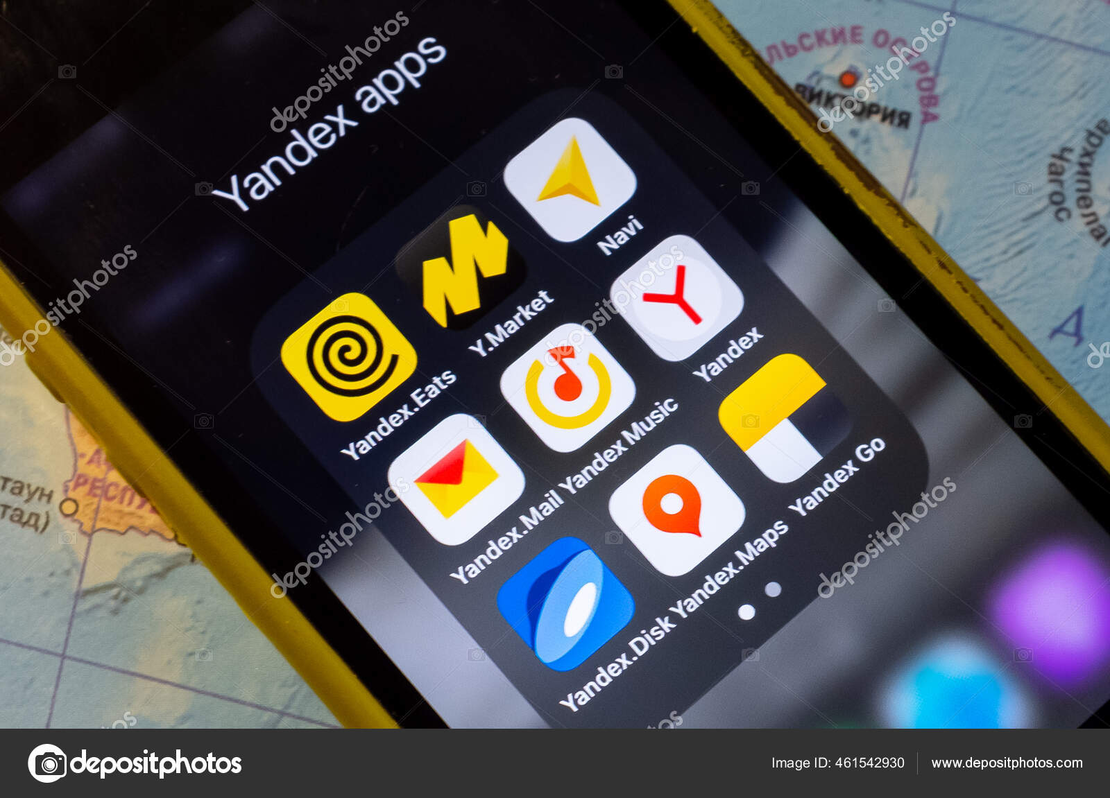 Марта 2021 Года Москва Россия Иконки Приложений Yandex Экране.