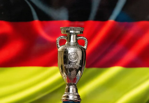 Απριλίου 2021 Μόναχο Γερμανία Ευρωπαϊκό Κύπελλο Πρωταθλήματος Uefa Γερμανική Σημαία — Φωτογραφία Αρχείου