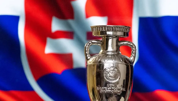 April 2021 Bratislava Slowakije Uefa Europees Kampioenschap Beker Met Slowaakse — Stockfoto