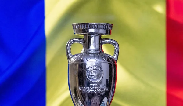 April 2021 Boekarest Roemenië Uefa European Championship Cup Met Roemeense — Stockfoto