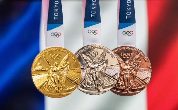 Avril 2021 Tokyo Japon Médailles Argent Bronze Des Xxxiies Jeux — Photo