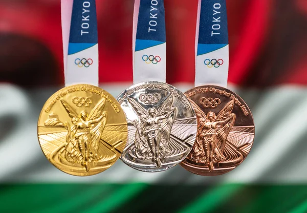 April 2021 Tokyo Japan Gold Silver Bronze Medals Xxxii Summer — Stock Photo, Image