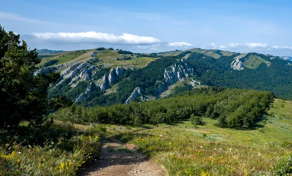 View Surrounding Mountains Top Demerdzhi Mountain Range Crimea — Stock Photo, Image