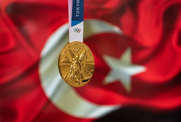 April 2021 Tokio Japan Goldmedaille Der Olympischen Sommerspiele 2020 Tokio — Stockfoto