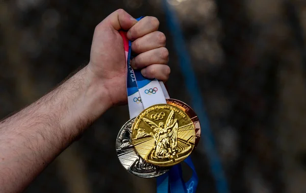 April 2021 Tokyo Japan Gold Silver Bronze Medals Xxxii Summer — Stock Photo, Image