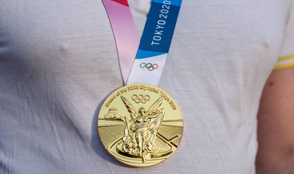 April 2021 Tokyo Japan Gold Medal Xxxii Summer Olympic Games Stock Photo