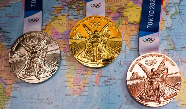 Avril 2021 Tokyo Japon Médailles Argent Bronze Des Xxxiies Jeux — Photo