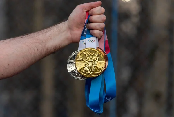 Avril 2021 Tokyo Japon Médailles Argent Bronze Des Xxxiies Jeux — Photo