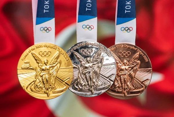 April 2021 Tokyo Japan Gold Silver Bronze Medals Xxxii Summer — Stock Photo, Image