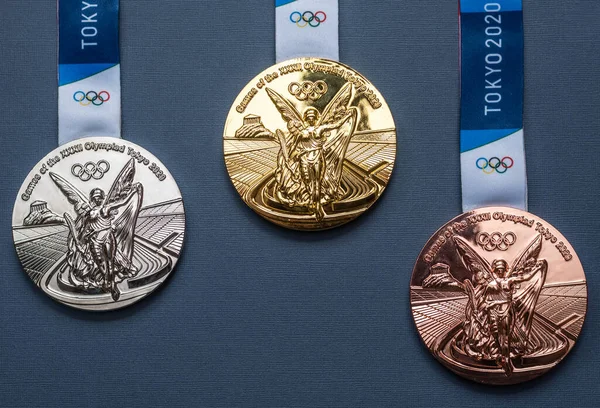 Avril 2021 Tokyo Japon Médailles Argent Bronze Des Xxxiies Jeux — Photo