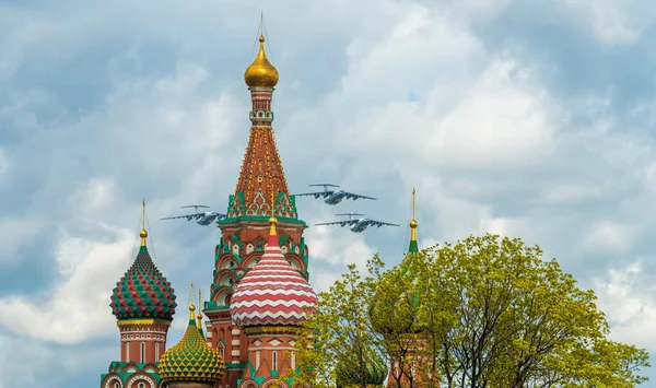 May 2021 Moscow Russia Russian Heavy Transport Aircraft Red Square — Stock Photo, Image