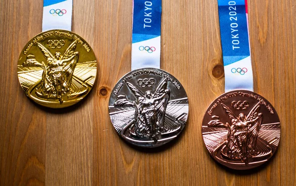 April 2021 Tokyo Japan Gold Silver Bronze Medals Xxxii Summer — Stock Photo, Image