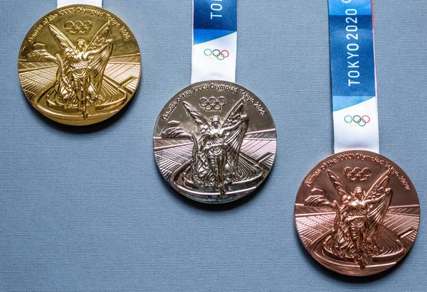 Avril 2021 Tokyo Japon Médailles Argent Bronze Des Xxxiies Jeux — Photo