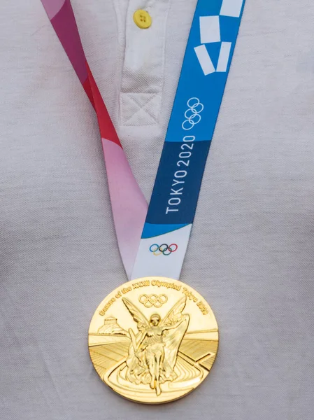 Апреля 2021 Токио Япония Золотая Медаль Xxxii Летних Олимпийских Игр — стоковое фото