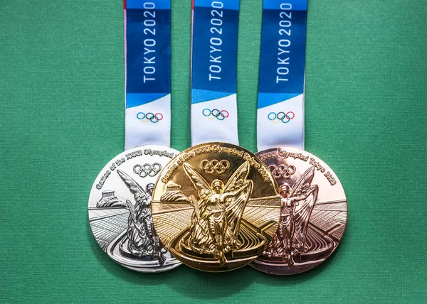 April 2021 Tokyo Japan Guld Silver Och Brons Medaljer Xxxii — Stockfoto