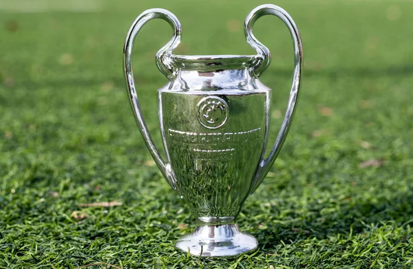April 2021 Moscow Russia Uefa Champions League Cup Green Grass — Stock Photo, Image