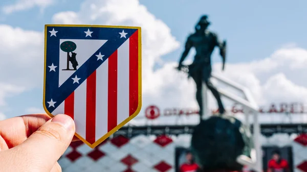 Juni 2021 Madrid Spanien Das Emblem Des Fußballklubs Atletico Madrid — Stockfoto