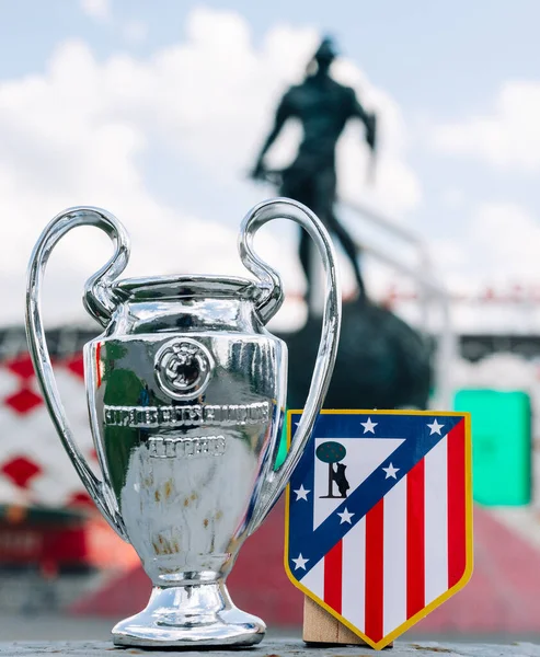 Juni 2021 Madrid Spanien Das Emblem Des Fußballklubs Atlético Madrid — Stockfoto