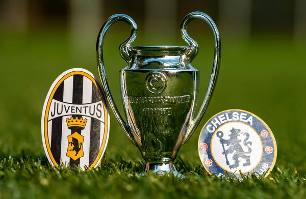 Agosto 2021 Turín Italia Los Emblemas Los Clubes Fútbol Chelsea —  Fotos de Stock