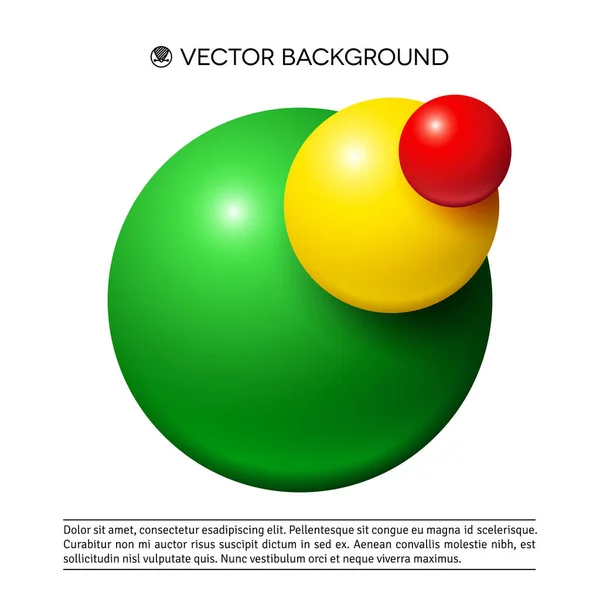Quadro mínimo abstrato com bolas coloridas — Vetor de Stock