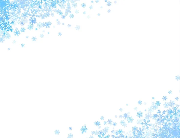 Angoli con piccoli fiocchi di neve — Vettoriale Stock