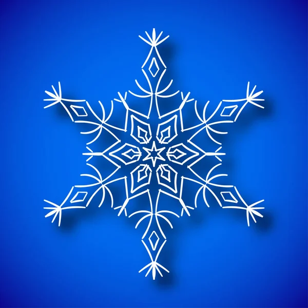 Sneeuwvlok met schaduw — Stockvector