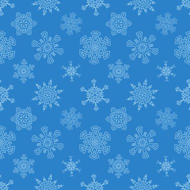 Kusursuz Noel mavi deseni çizilmiş kar taneleriyle