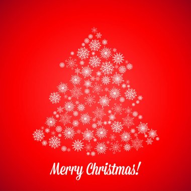 Rastgele kar tanelerinden yapılmış Noel ağacı