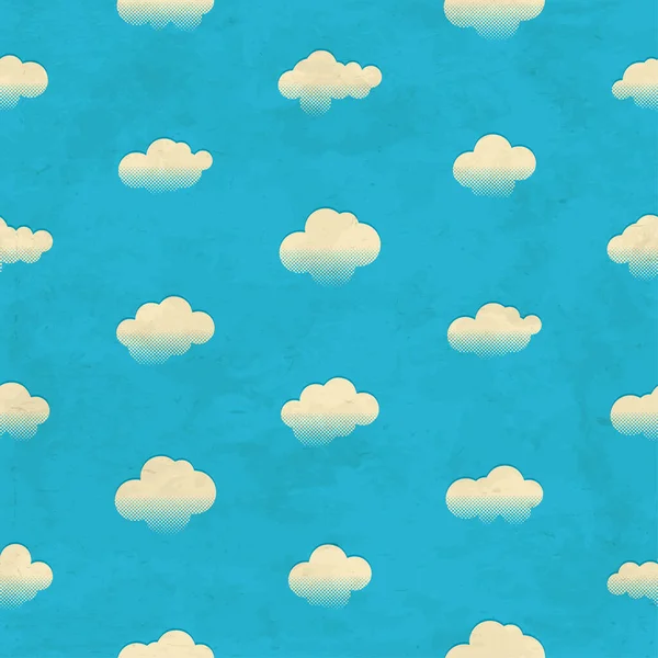 Wolken in de lucht. Naadloos patroon — Stockvector