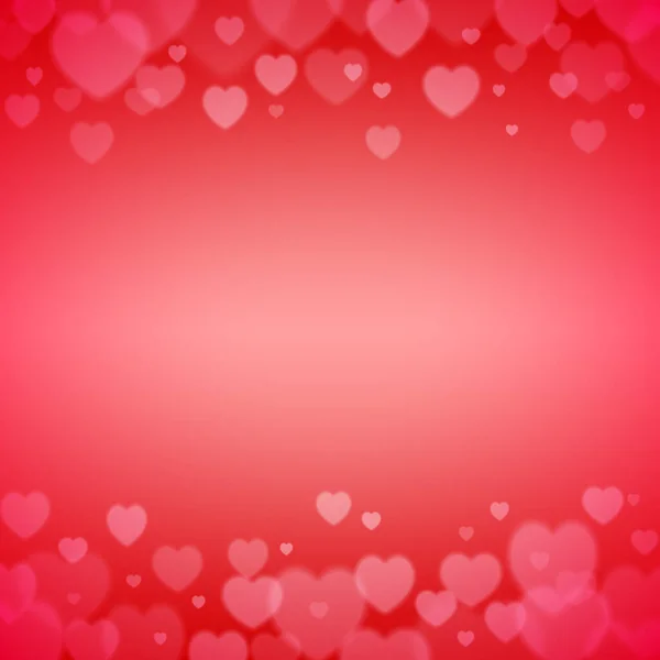 Valentines Day frame with scattered bokeh hearts — Stock Vector