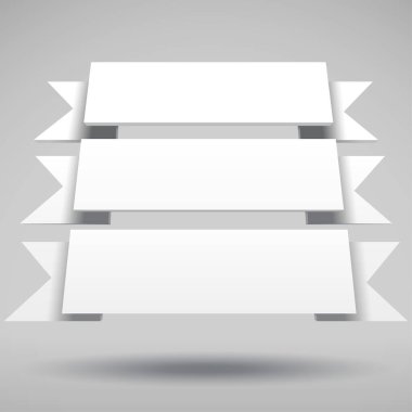 Infographic vektörü 3B beyaz kurdeleler