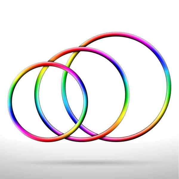 Abstract shiny rainbow colored vector rings — Stock Vector