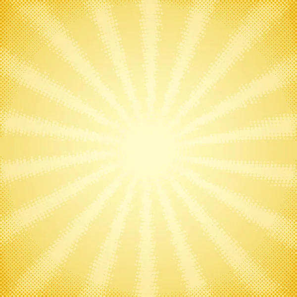 ハーフトーンの太陽光線とヴィンテージカード — ストックベクタ