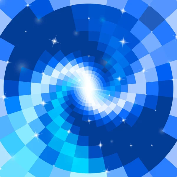 Abstract blue mosaic spiral — Stock Vector