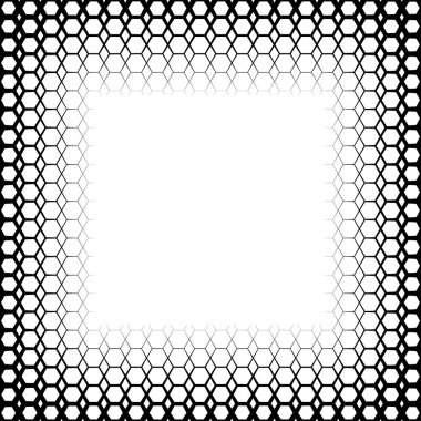 Monokrom altıgen ızgarası gradyanı olan arkaplan