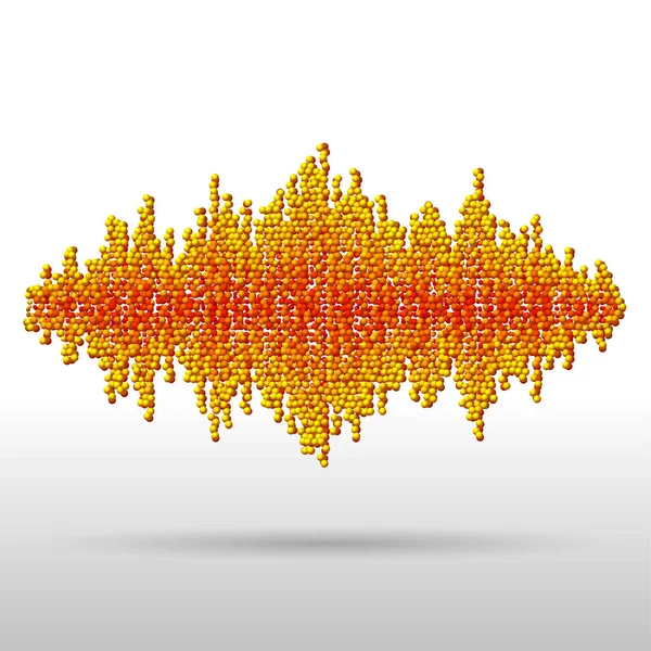 Gelombang Suara Yang Terbuat Dari Bola Oranye Yang Kacau - Stok Vektor