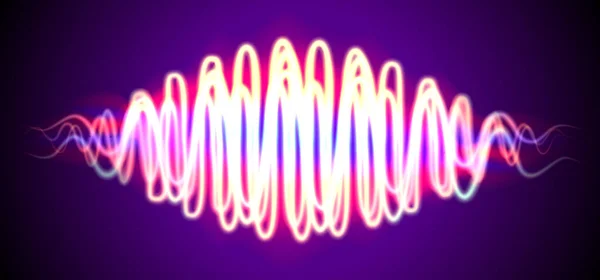 Neon Våg Abstrakt Glänsande Figur Med Linjer — Stock vektor