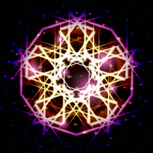 Étoile Brillante Mystique Avec Des Étincelles Dans Galaxie — Image vectorielle