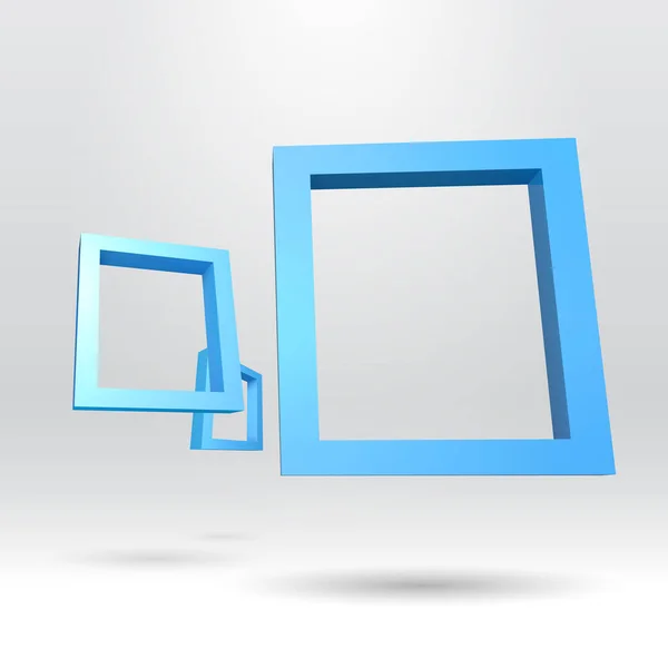Tres Marcos Rectangulares Azules Para Presentación — Archivo Imágenes Vectoriales