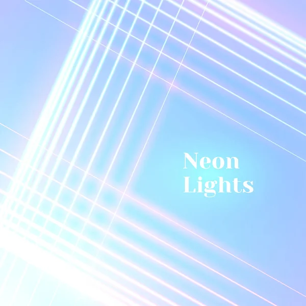 Jasné Neonové Řádky Pozadí Stylem Let Lesklými Písmeny — Stockový vektor