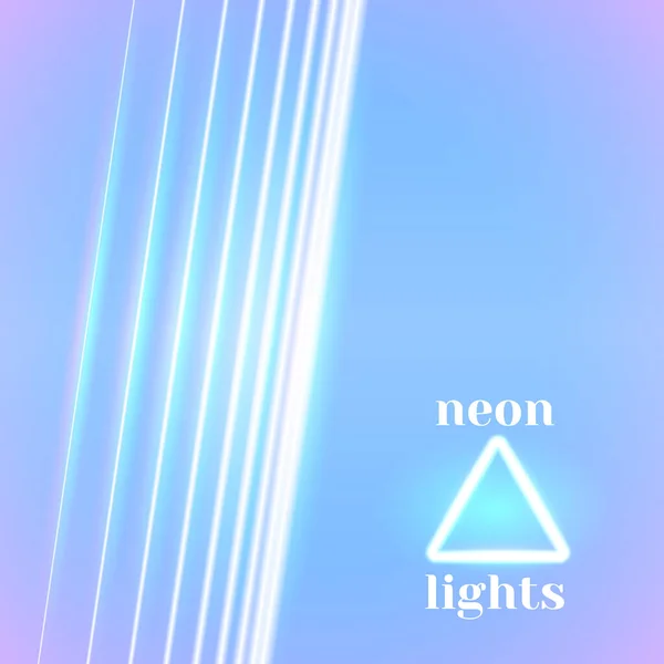 Lumineux Fond Lignes Néon Avec Style Des Années Triangle — Image vectorielle