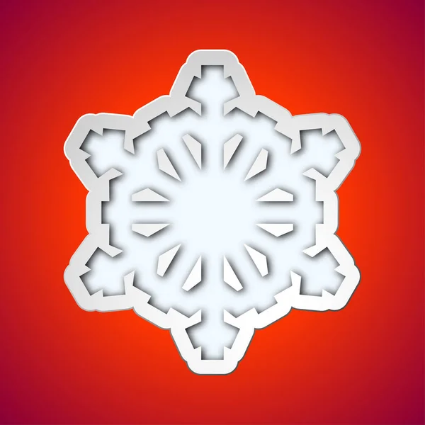 Card Cut Out Christmas Snowflake Silhouette — Stock Vector