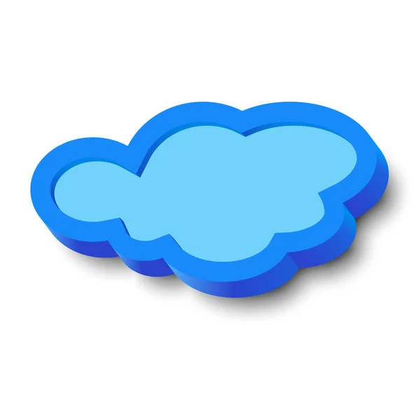 境界と影を持つ3D青の雲のフレーム — ストックベクタ
