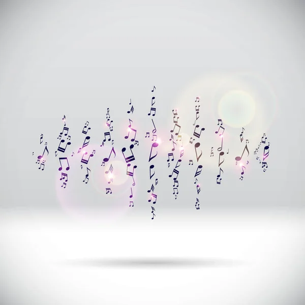 Fête Vague Musique Faite Signes Note Avec Bokeh Brillant — Image vectorielle