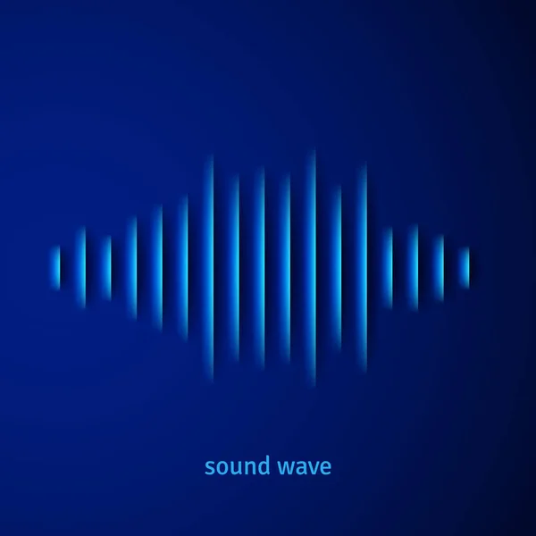 Paper Cut Sound Waveform Sign Shadow — Stock Vector