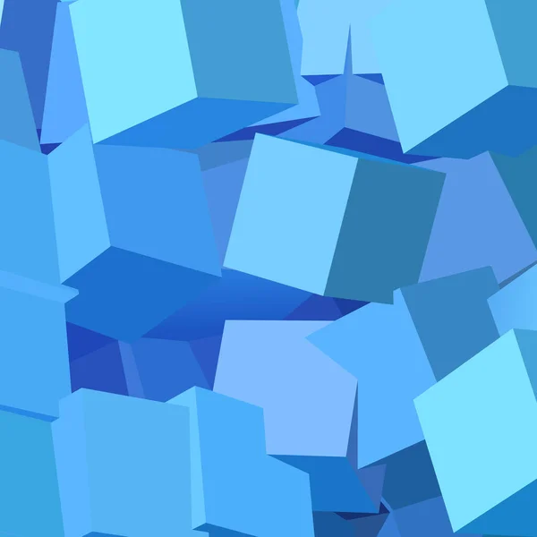 Fond Abstrait Avec Des Cubes Bleus Superposés Désordonnés — Image vectorielle