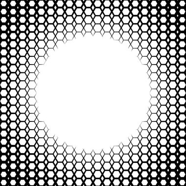 Monokrom altıgen ızgarası gradyanı olan arkaplan