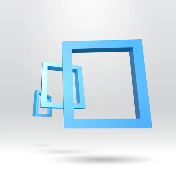 Tres Marcos Rectangulares Azules Para Presentación — Archivo Imágenes Vectoriales